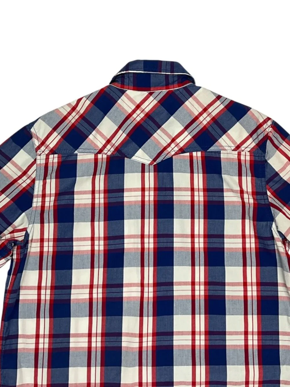 True Religion Pearl Snap Western Shirt M Red White Blue Patriotic